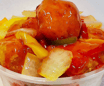 Sweet and Sour Chicken Over Egg Fried Rice