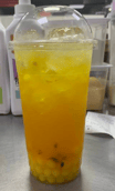 Passion Fruit Green Tea with Passion Fruit Popping Balls